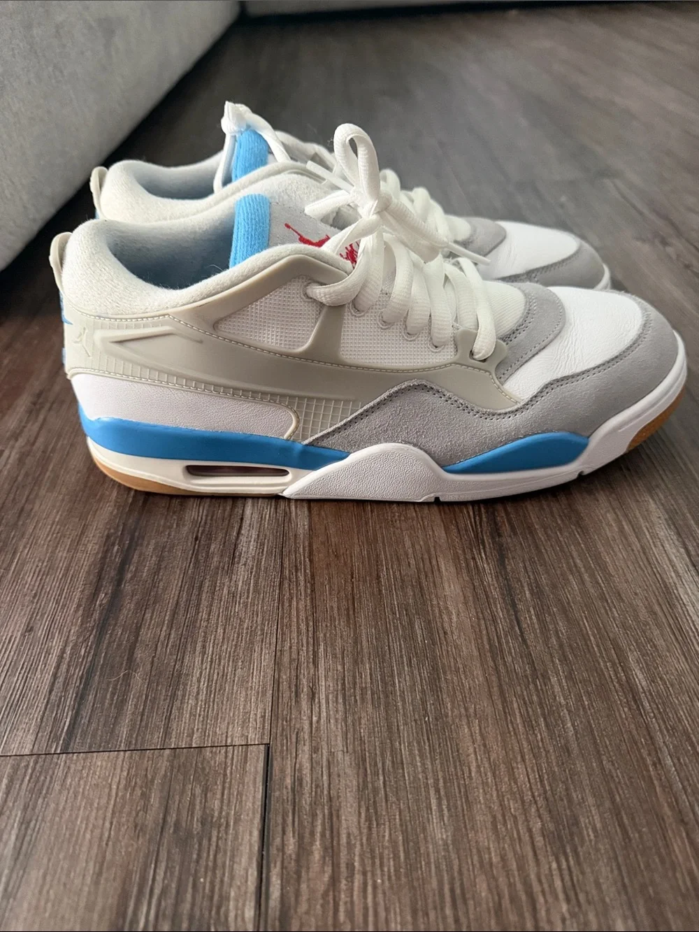 Jordan Low Top Sneakers - White, Light Blue, Gray, Red